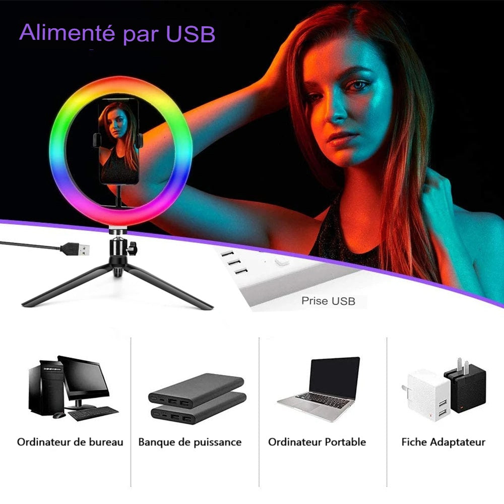 Anneau lumineux LED avec Trépied ringlight