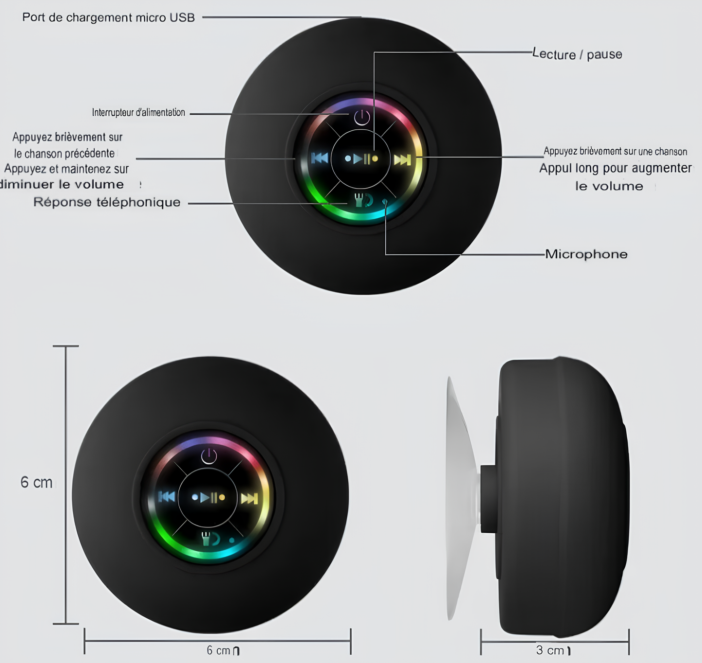 Haut-parleur Bluetooth LED