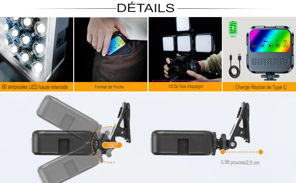 ClipGlow™ Mini - Lumière LED Selfie Portable